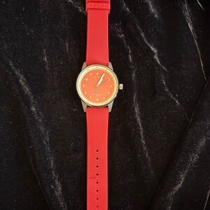 Coral Colored Triwa Lomin Watch with Rubber Strap